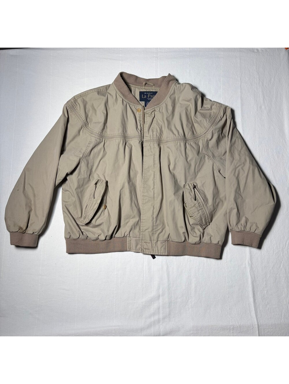 La Paz Beige Bomber Jacket VTG Y2K